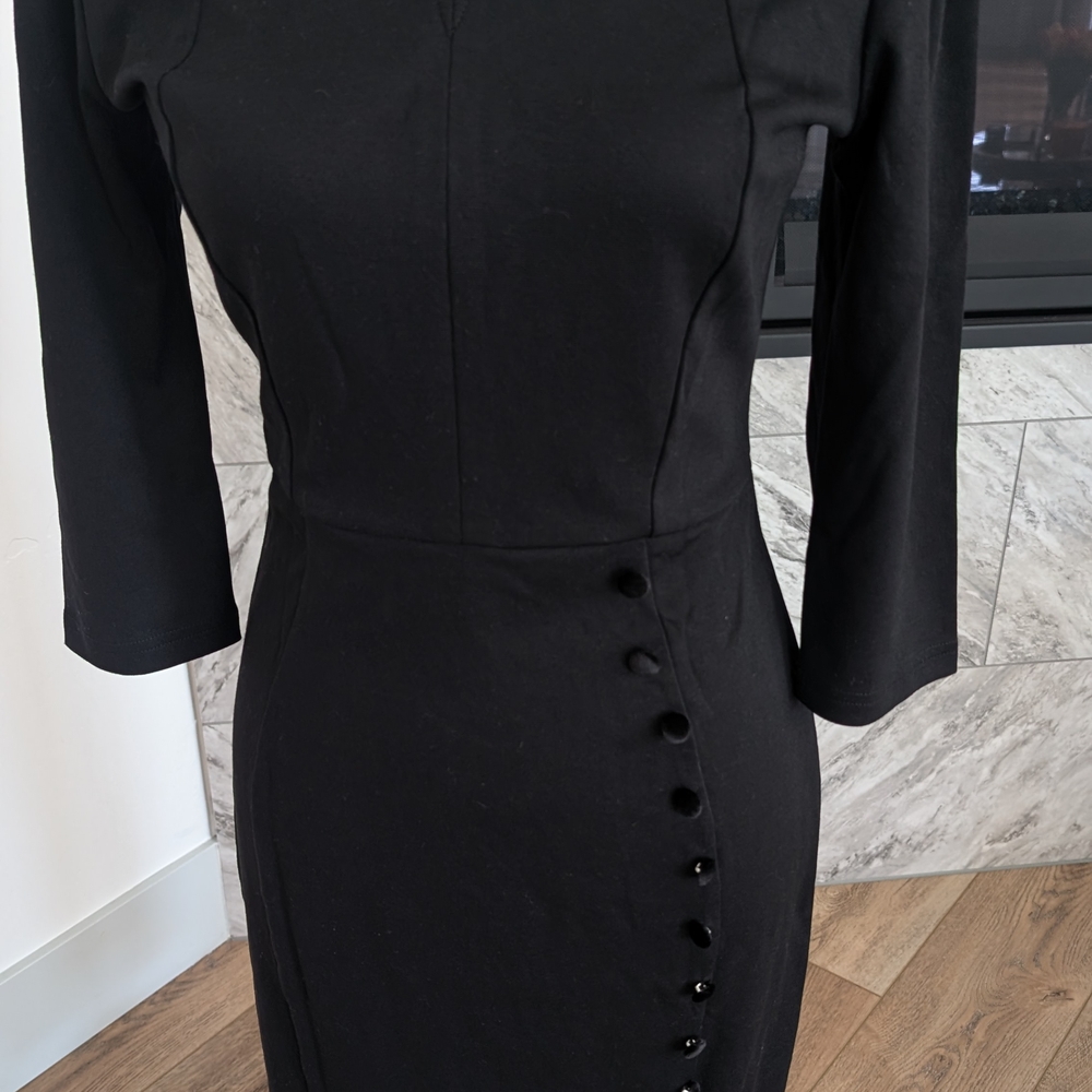 Black Long Sleeve Sheath Maxi Dress